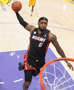 LBJ dunking